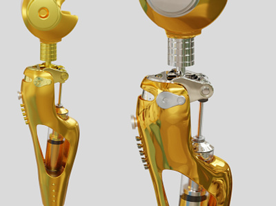 3D Golden Prosthetic Leg 3d 3d model design