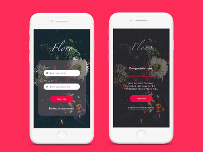 Floro Mobile Sign Up mobile app sign up