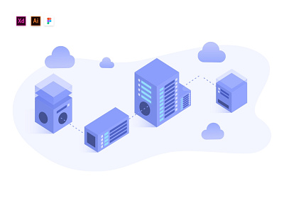 Hosting Web Illustration Dribbble data digital illustration download for free freebie isometric illustration server vector web hosting web illustration