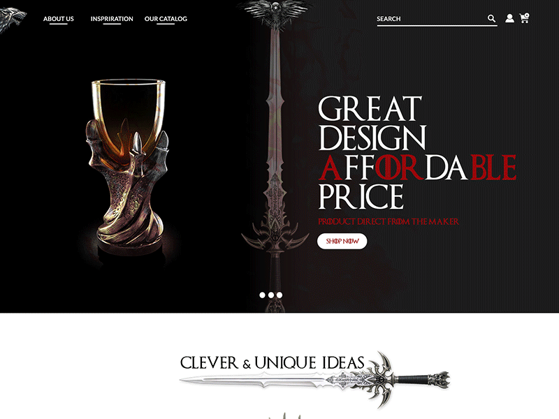 Game OF Throne Website game of throne gif graphic web design website
