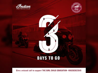 Indian Motorcycle 3 days to go bike ride bike shop count down post girl education india tour indian motorcycle social post
