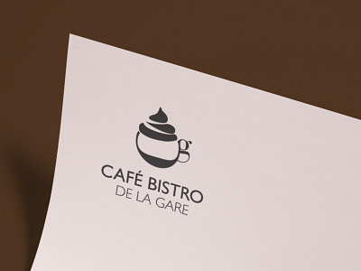 Café de la gare branding coffe coffee shop design logo minimal typography vector