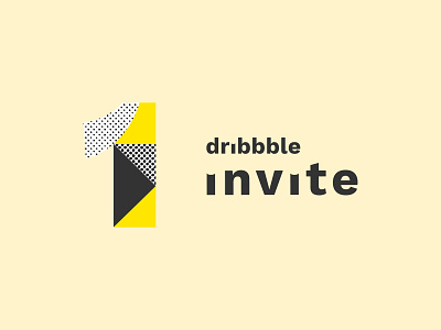 1 invite giveaway 1 bitmap dribbble dribbble app dribbblers giveaway invitation invite texture typography yellow