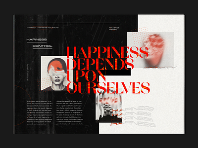 HAPINESS — EDITORIAL animation art direction branding editorial editorial art editorial design editorial layout graphic illustration logo mobile poster print productdesign typography ui uidesign uiux webdesign