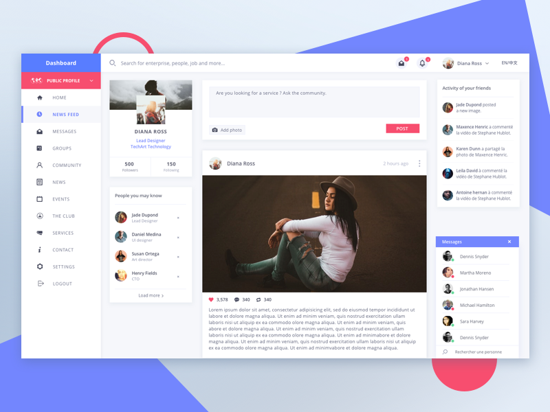 Dashboard News Feed Concept By Maxence Henric On Dribbble