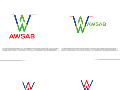 AWSAB Typograpy Logo with company Logo branding design graphic design graphicdesign illustration logo typography vector