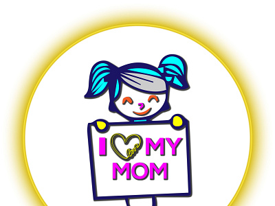I Love My Mother Logo And Template Design animation branding design graphic design graphicdesign green illustration logo mom logo typography vector