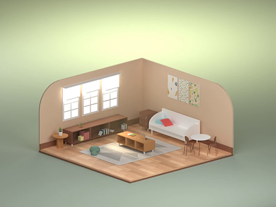 Room with light 3d animation bbodx design room