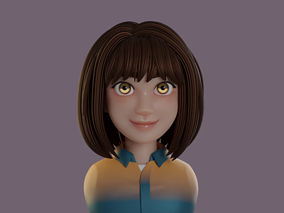Girl- Bo 3d animation blender character design girl illustration
