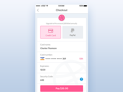 Dailyui002-Checkout app checkout credit card dailyui pay ui