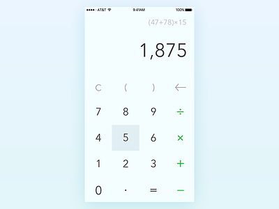 Dailyui004-Calculator app calculator clean dailyui ui ux white