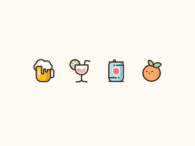 Summer Icon 2 beer drink food icons juice orange outline icons pepsi cola