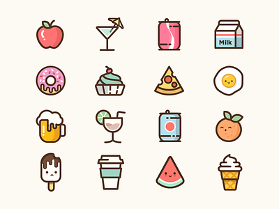 Summer Icon full food fruits icons outline outline icons
