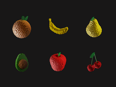 pixel fruit 3d blender color colorful figma fruit graphic design pixelart ui