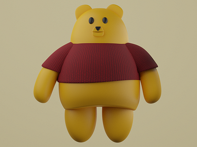 Pooh 3d bear blender colorful fantasy graphic design honey pooh poohbear ui winnie the pooh