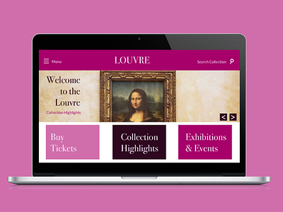 Louvre Redesign Homepage art museum branding design redesign concept ui ux