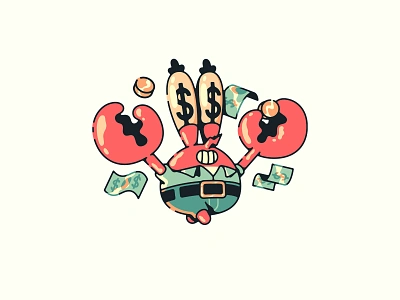 mr. krab illulstrator illustration krabs mister money nickelodeon spongebob squarepants vector