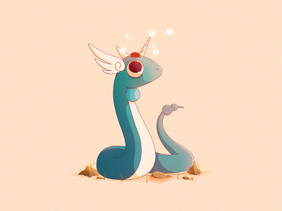 Dragonair | #148 148 artwork dragonair gaming illustration monster nintendo pocket pokemon