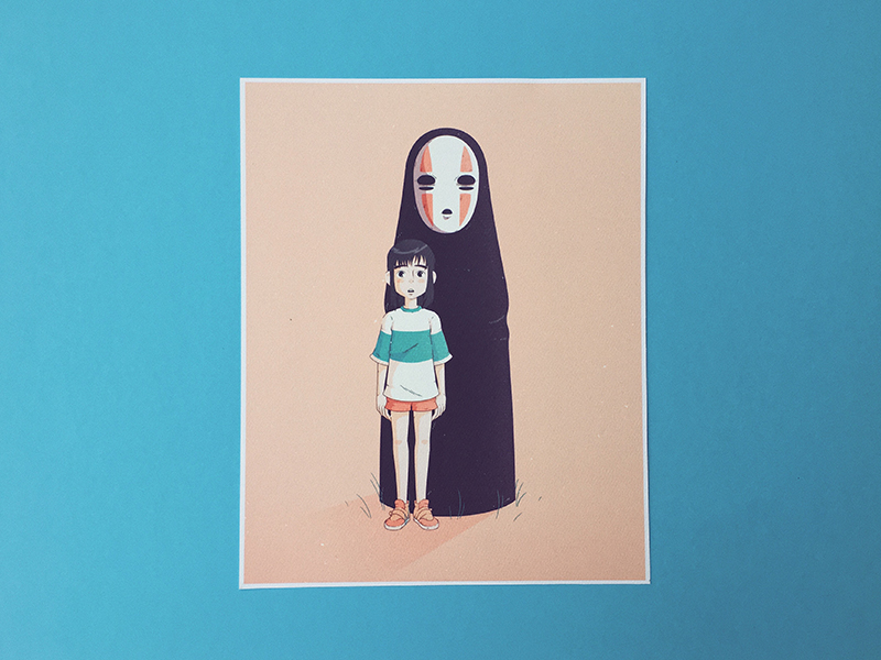 Spirited Away | Chihiro & No Face print by Daniel Mackey on Dribbble