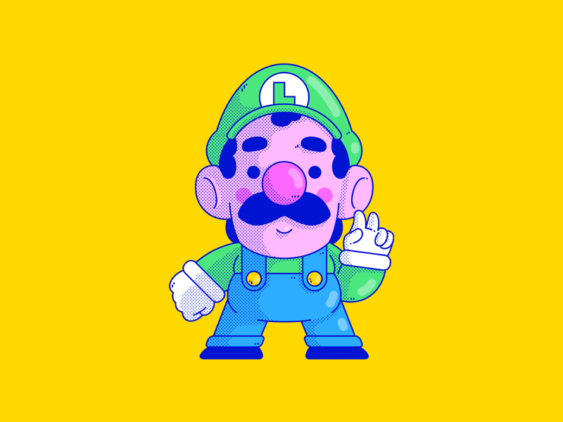Super Mario | Luigi animation gaming illustration luigi smash bros super mario up taunt