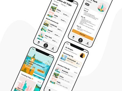 travel app ui concept ✈️ design drawkit mobileapp ui