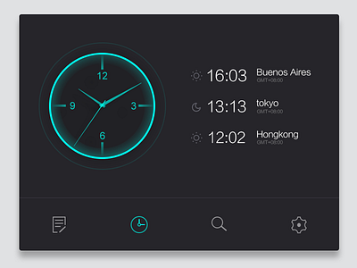 Widgets black clock dark photoshop ui wodgtes