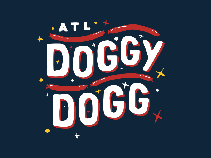 Doggy Dogg Rebrand atlanta branding design food hot dog logo rebrand restaurant typography