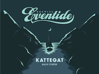Eventide's Kattegat Can Design atl atlanta beer boat can illustration kattegat mountains packaging