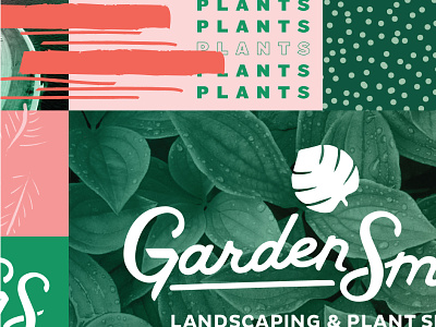GardenSmith Brand Elements brand branding landscaper landscaping logo monogram pattern plant script shop tampa typography