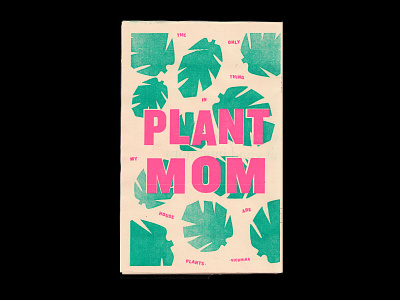 Plant Mom Riso Print