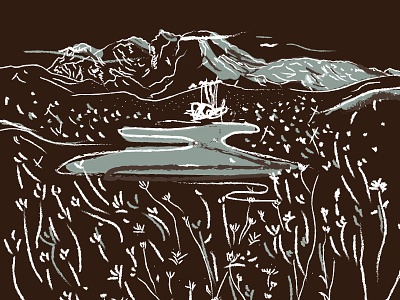ATL Collective Illustration atlanta concert illustration landscape petty poster record sketch tom wildflowers