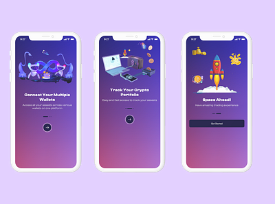 Web3 Onboarding Screen dailyui dailyuichallenge design figma illustration mobile app ui uiux ux vector web3 web3design