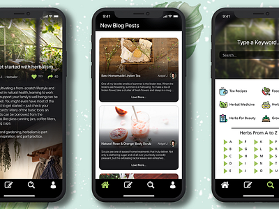 Herbal App User Interface alternative medicine application application ui cbd cbd oil green herbs medicine plant plants ui user experience user experience design user interface user interface design