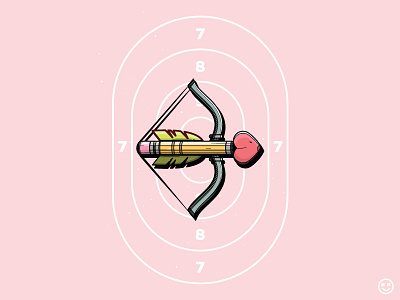 Cupid's Arrow art direction celebrate dribbble dribbbleweeklywarmup fun happy impulse happyimpulse heart illustration love pencil play weapon weeklywarmup