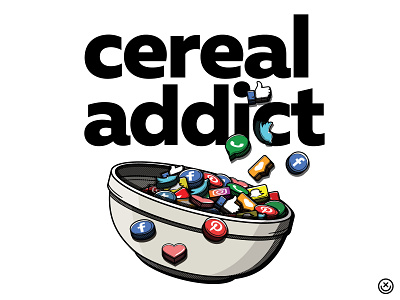 Cereal Addict addiction cereal happy impulse happyimpulse illustration playful social media social network