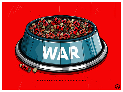 War Dogs bowl bullets dog happy impulse happyimpulse illustration war