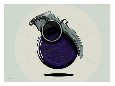 Space Grenade creative galaxy grenade happy impulse happyimpulse illustration space stars weapon