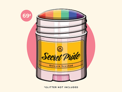 Secret Pride deodorant glitter happy impulse happyimpulse illustration lgbtq pride rainbow unicorn