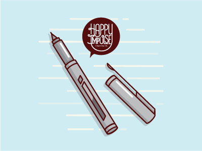 Pen cap happy impulse illustration ink pen speech bubble tools