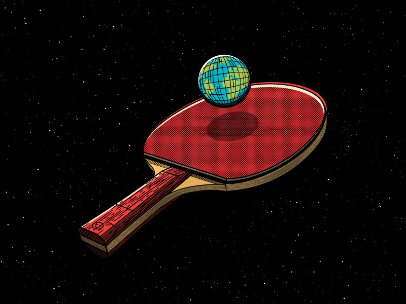 Humanity creative sport paddle ball earth play fun happy impulse happyimpulse happy ping pong