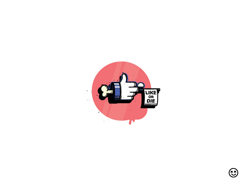Like Or Die 2 fun happyimpulse happy impulse likes thumbs up infatuation flag gun middle finger die thumb social media like