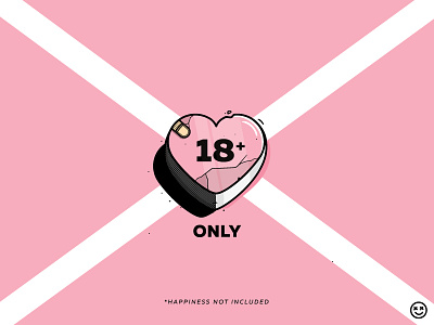 Adults Only 18 adults happiness not included happy impulse happyimpulse heart illustration love only pain