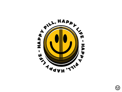 Happy Pill, Happy Life addiction design drug happy happy impulse happyimpulse illustration life pill smile