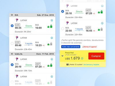 Nuevo Cluster de Vuelos atomic design despegar flights mobile ui ux vuelos