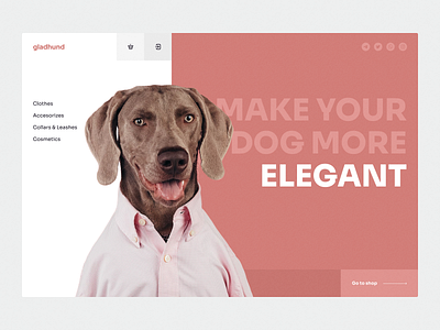 GladHund Store design dogs figma interface landing pets ui web