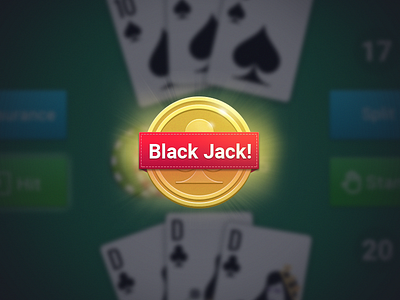 BlackJack Game Achievement cards game interface medal