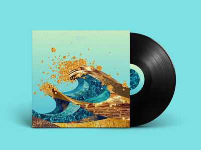 Splash collage colors cover music textures vinyl waves