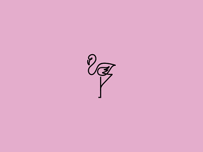 Flamingo Logo animal beautiful beauty cosmetic flamingo flat logo minimalist nature salon woman