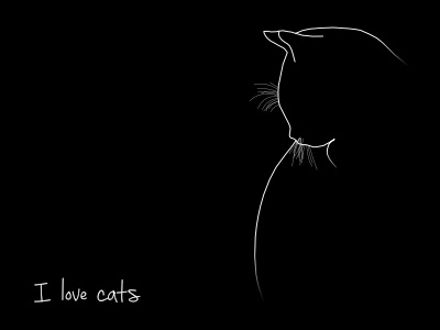 Cat animal black white cat cats illustration vector