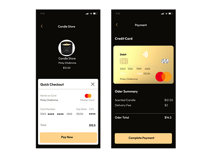 Mobile Credit Card Checkout dailyui uidesign